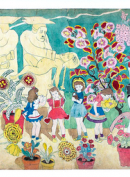 a) Children pulling statues 
b) Statues of Glandeliniansstrangling children struck by lightening